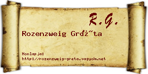Rozenzweig Gréta névjegykártya